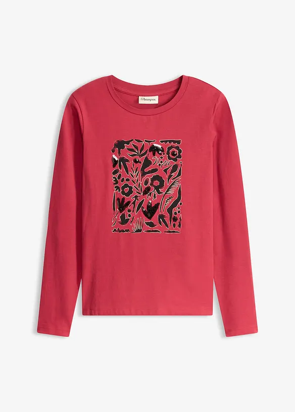 Langermet topp i &oslash;kologisk bomull, bonprix