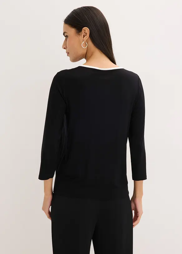 Topp med kanteb&aring;nd i kontrastfarge, bonprix