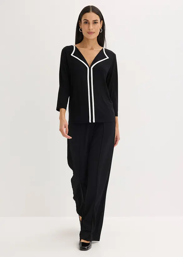 Topp med kanteb&aring;nd i kontrastfarge, bonprix