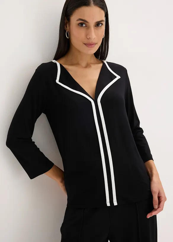 Topp med kanteb&aring;nd i kontrastfarge, bonprix