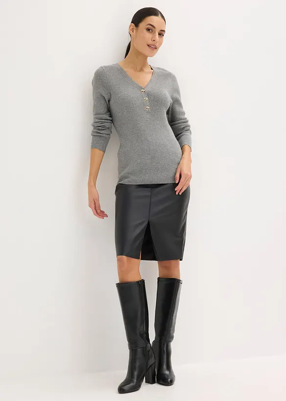 Genser i ribbestrikk med viskose, bonprix