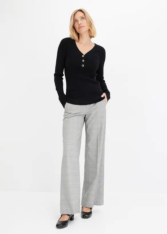 Genser i ribbestrikk med viskose, bonprix