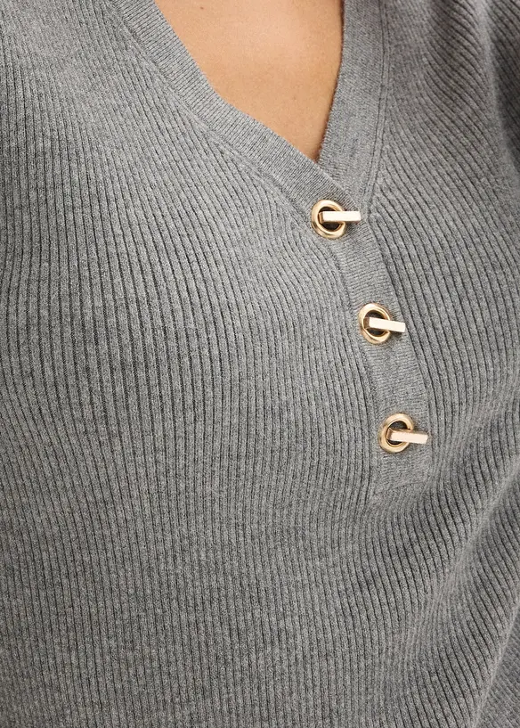 Genser i ribbestrikk med viskose, bonprix