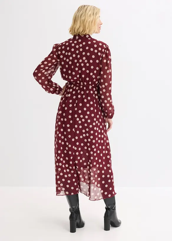 Chiffonkjole med kontrastpiping, bonprix