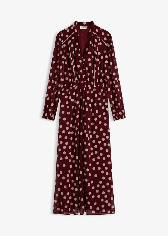 Chiffonkjole med kontrastpiping, bonprix