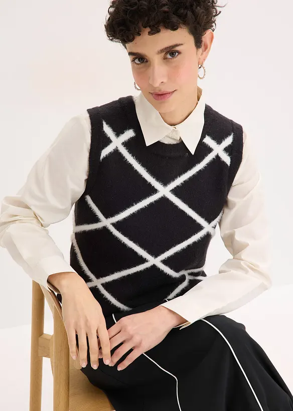 Vest med fj&aelig;rgarn, bonprix