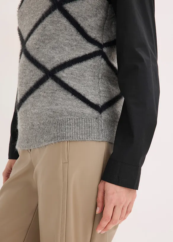 Vest med fj&aelig;rgarn, bonprix