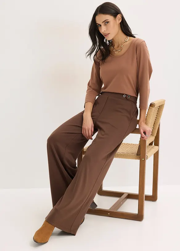 Jerseybukse med dekorativt spensel, bonprix