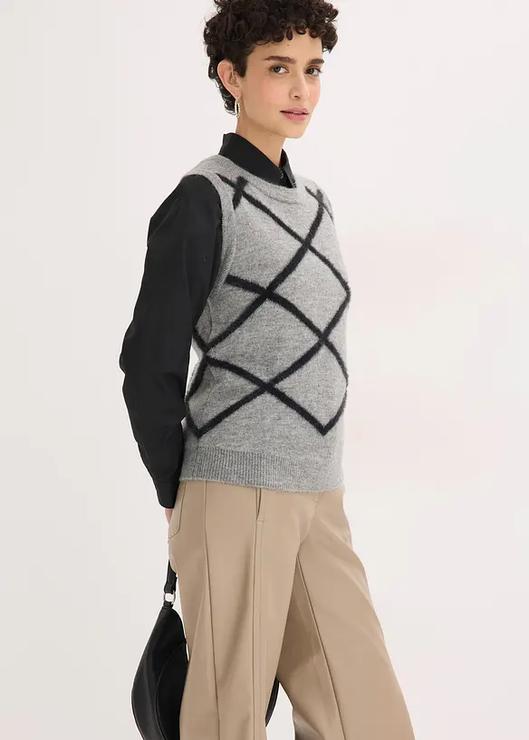 Vest med fj&aelig;rgarn, bonprix