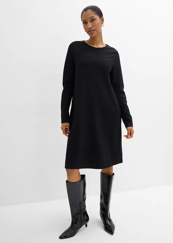 Trikotkjole i A-modell og viskosemiks, bonprix