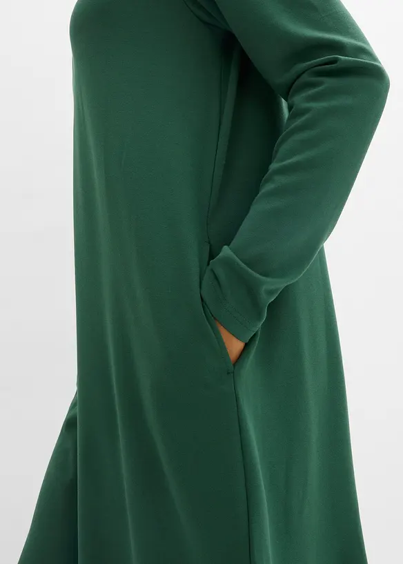 Trikotkjole i A-modell og viskosemiks, bonprix