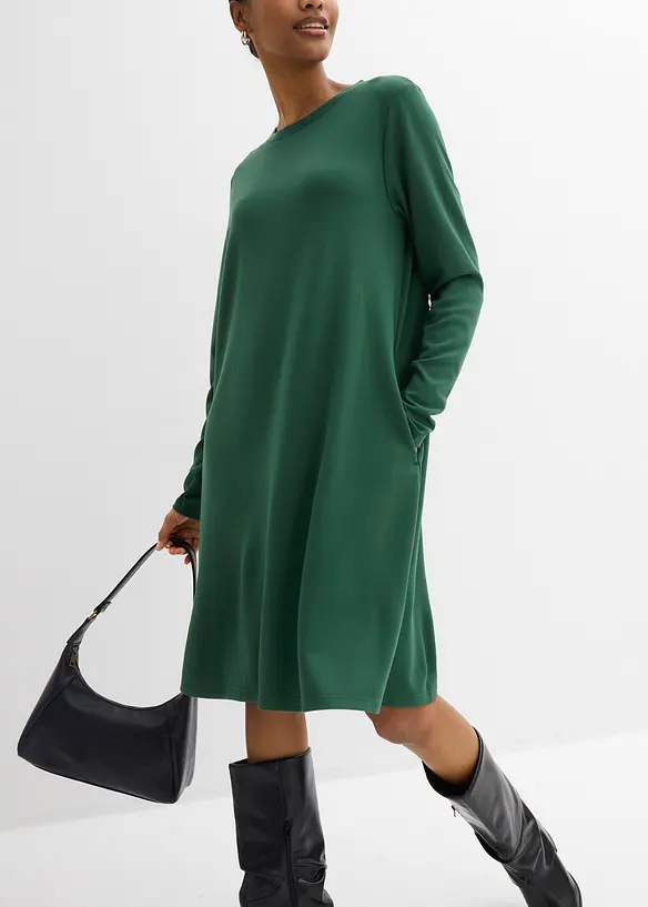 Trikotkjole i A-modell og viskosemiks, bonprix