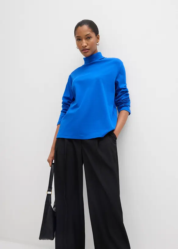 Pologenser med rullekrage av 100% bomul, bonprix