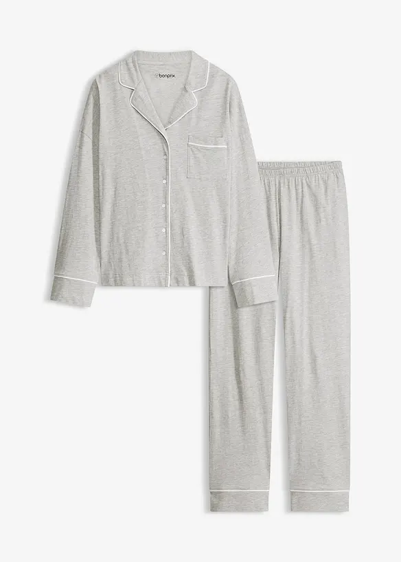 Pyjamas av viskose med knappestolpe, bonprix