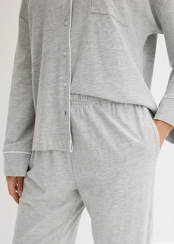 Pyjamas av viskose med knappestolpe, bonprix