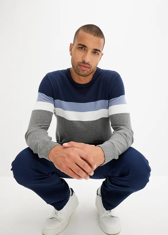 Finstrikket genser i 100% bomull, bonprix