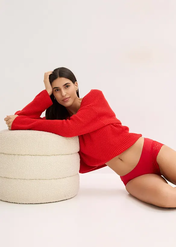 Panty med blonder (4-pack), bonprix