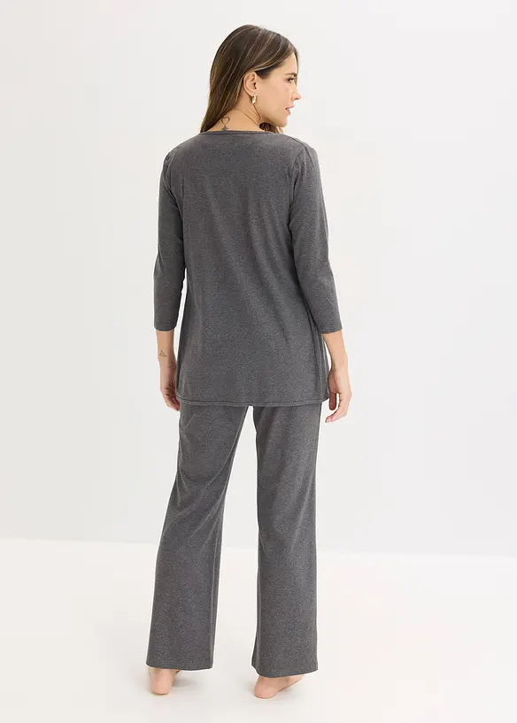 Loungewear kosedress (3-delt sett) med viskose, bonprix