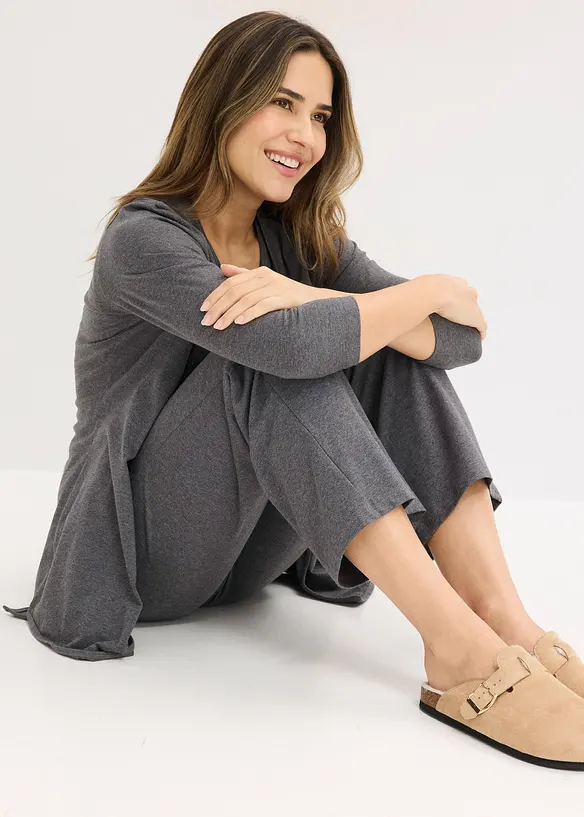 Loungewear kosedress (3-delt sett) med viskose, bonprix