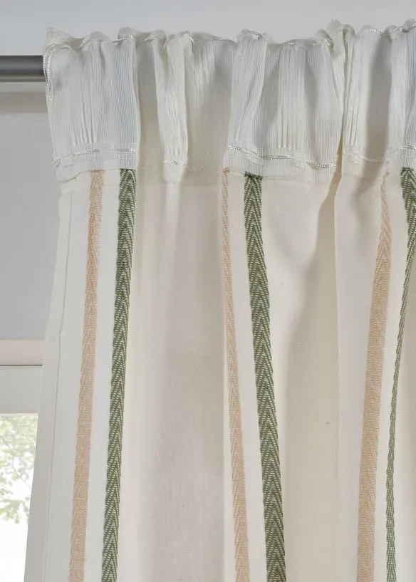 Gardin med vevd stripem&oslash;nster (1-pack), bonprix