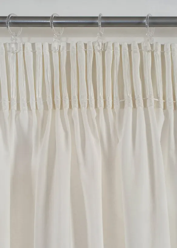 Gardin i &oslash;kologisk bomull med brodert kant (1-pack), bonprix