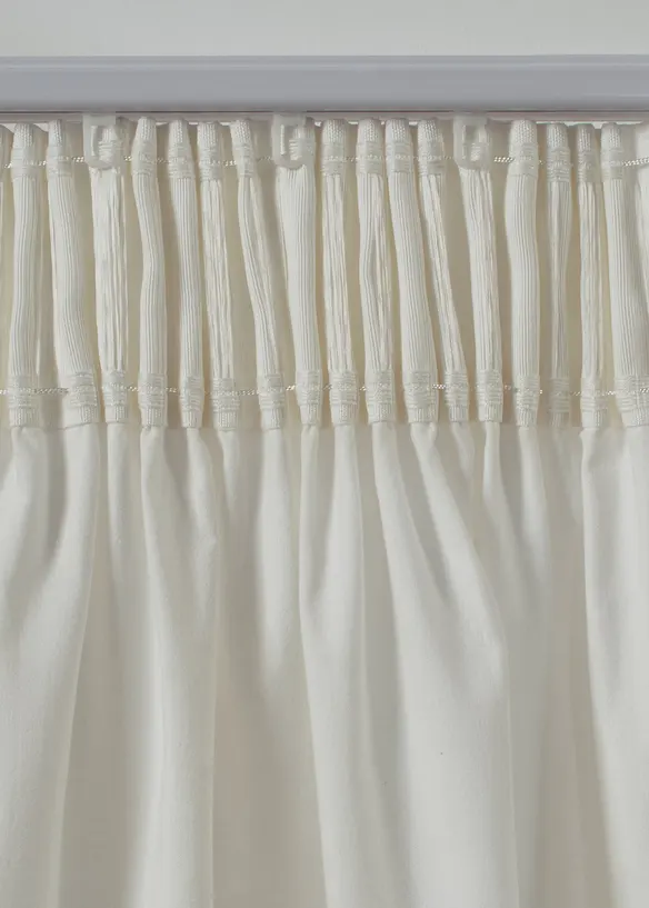 Gardin i &oslash;kologisk bomull med brodert kant (1-pack), bonprix