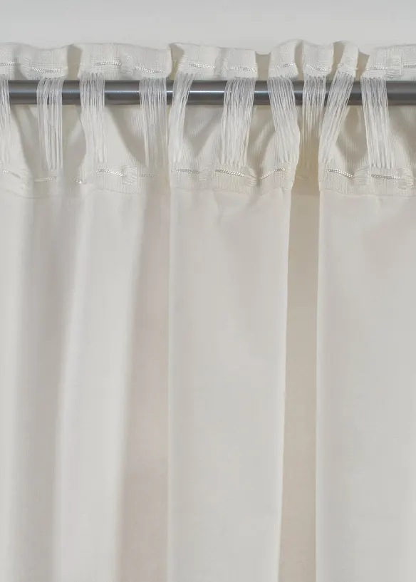 Gardin i &oslash;kologisk bomull med brodert kant (1-pack), bonprix