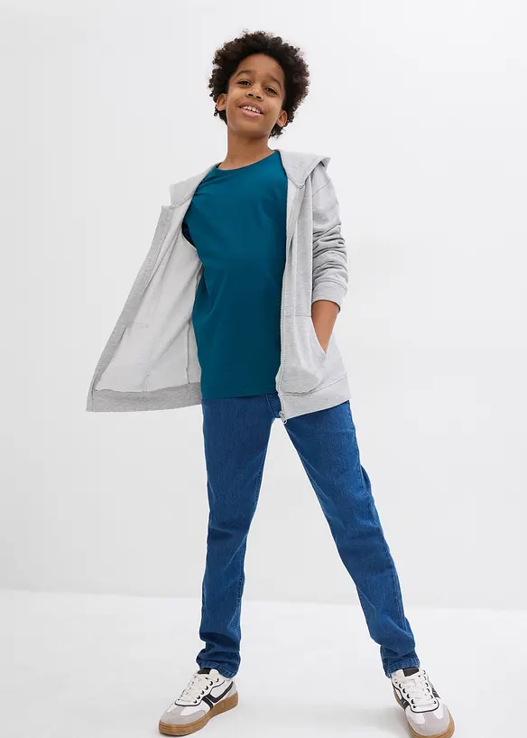 Langermet topp med &oslash;kologisk bomull (3-pack), bonprix