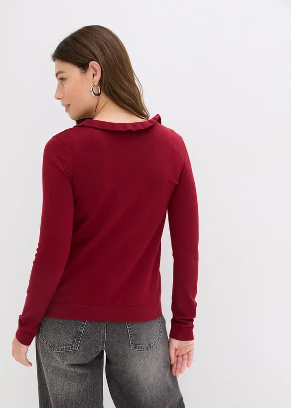 Finstrikket jakke av lett viskosemiks, bonprix