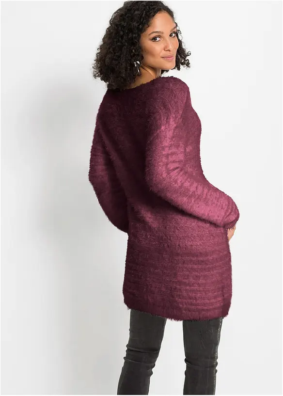 Lang, fluffy genser, bonprix