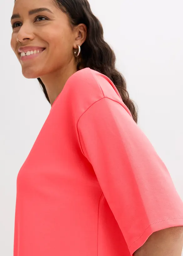 Oversized trikotkjole i formstabil &oslash;kologisk bomull, bonprix