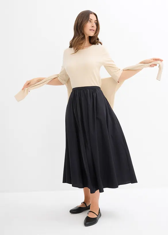 Ribbestrikket topp med &oslash;kologisk bomull (2-pack), bonprix