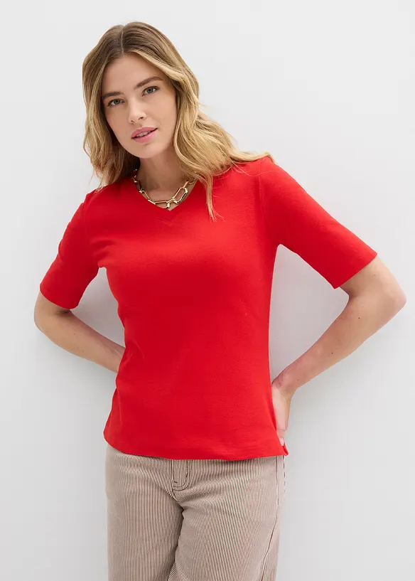 Topp i ribbemateriale (2-pack), bonprix