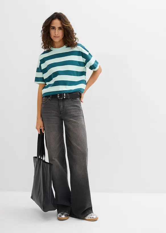 Oversized topp i 100% &oslash;kologisk bomull, bonprix