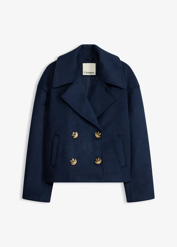 Oversized trench-jakke i ullstil, bonprix