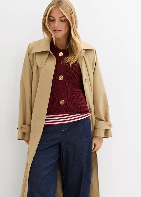 Strikket vest med lommer, bonprix