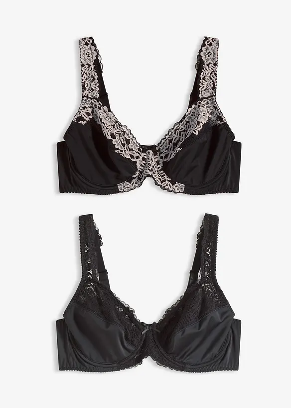 Spile-BH med vatterte stropper (2-pack), bonprix
