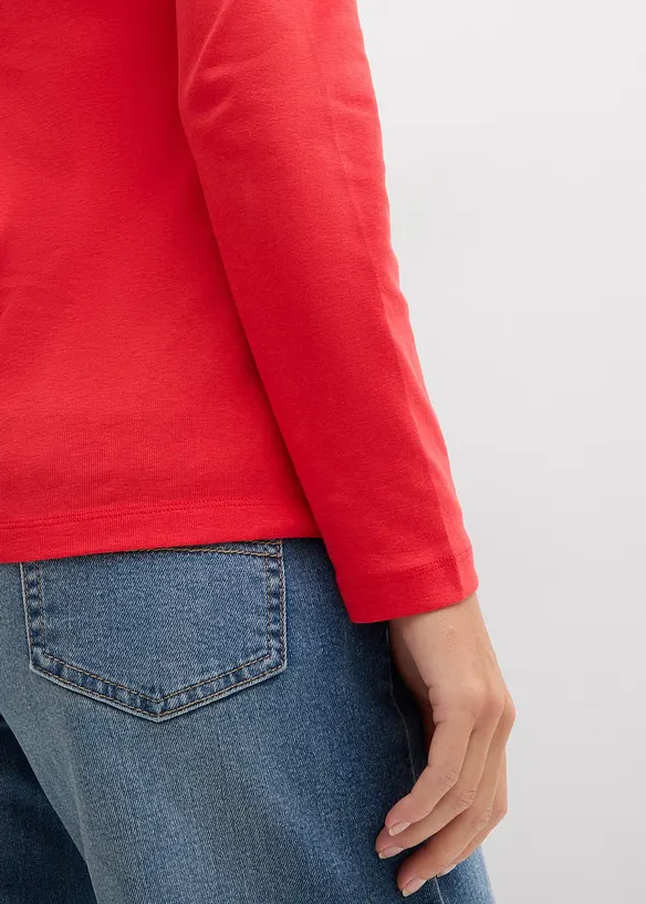 Langermet topp i 100% &oslash;kologisk bomull, bonprix