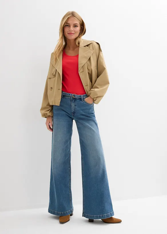 Wide Leg-jeans Mid Waist, Full Length, bonprix