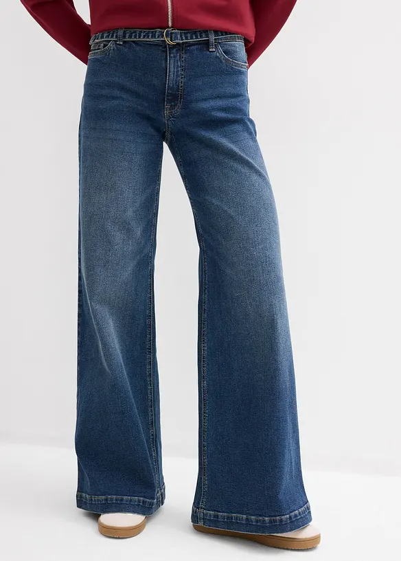 Wide Leg-jeans Mid Waist, Full Length, bonprix