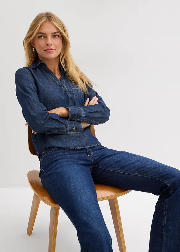 Denimtunika i &oslash;kologisk bomull, bonprix