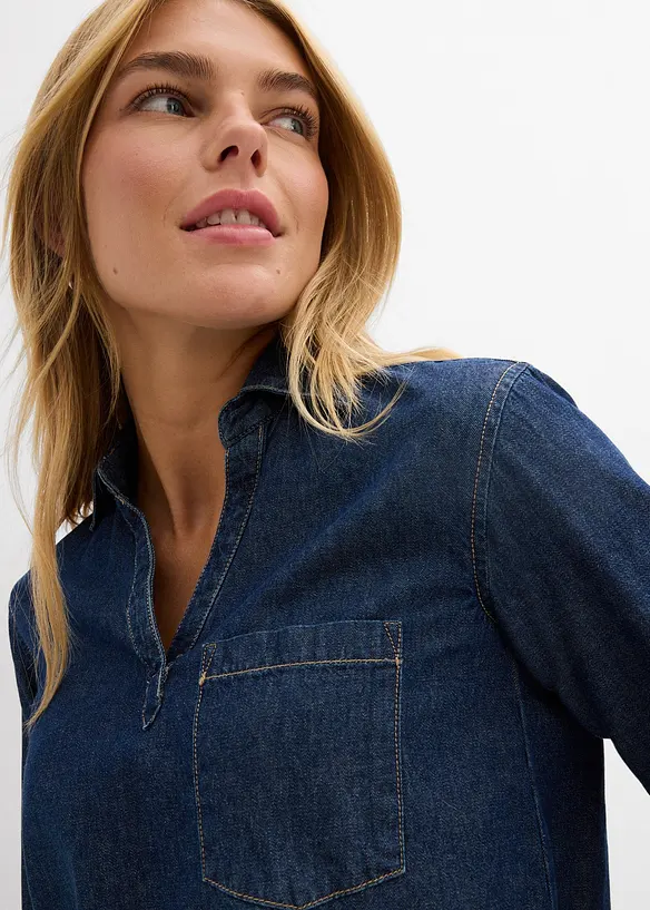 Denimtunika i &oslash;kologisk bomull, bonprix