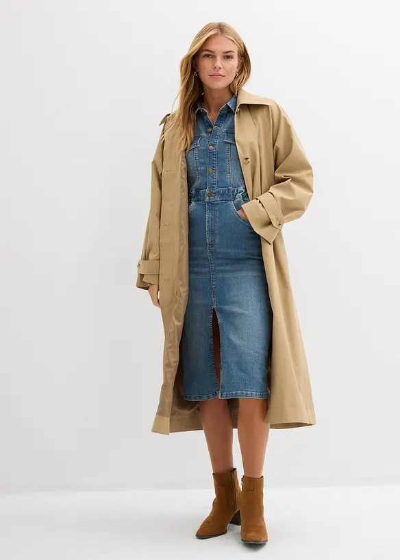 Denimkjole med &oslash;kologisk bomull, bonprix