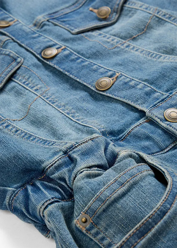 Denimkjole med &oslash;kologisk bomull, bonprix