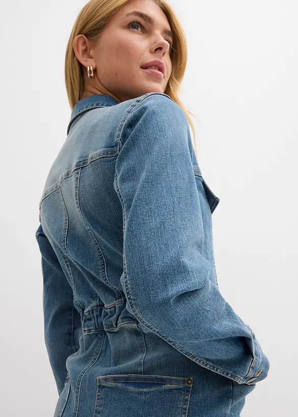 Denimkjole med &oslash;kologisk bomull, bonprix