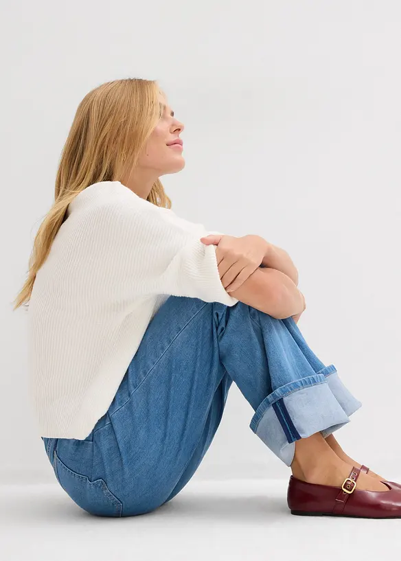 Loose Fit, Straight-jeans Mid Waist, Full Length, bonprix