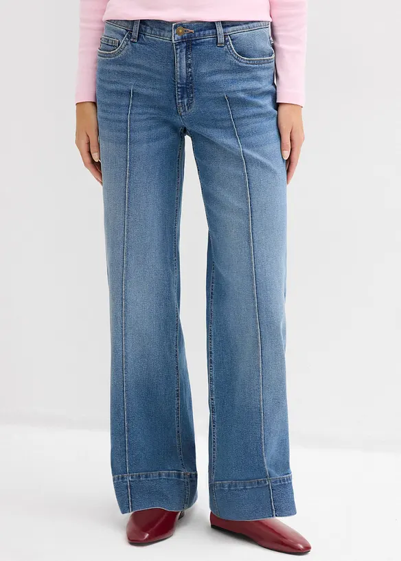 Wide Leg-jeans Mid Waist, Full Length, bonprix