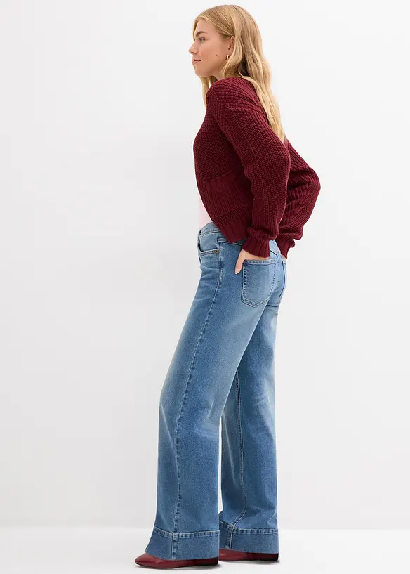 Wide Leg-jeans Mid Waist, Full Length, bonprix