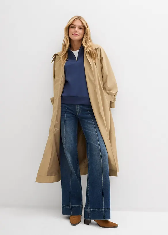 Wide Leg-jeans Mid Waist, Full Length, bonprix