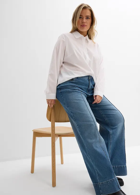 Wide Leg-jeans Mid Waist, Full Length, bonprix